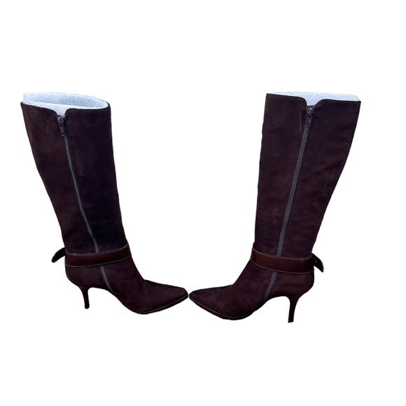 Antonio Melani Tall Knee-High Brown Simone Suede Leather Boots Size 7.5 - Picture 5 of 12